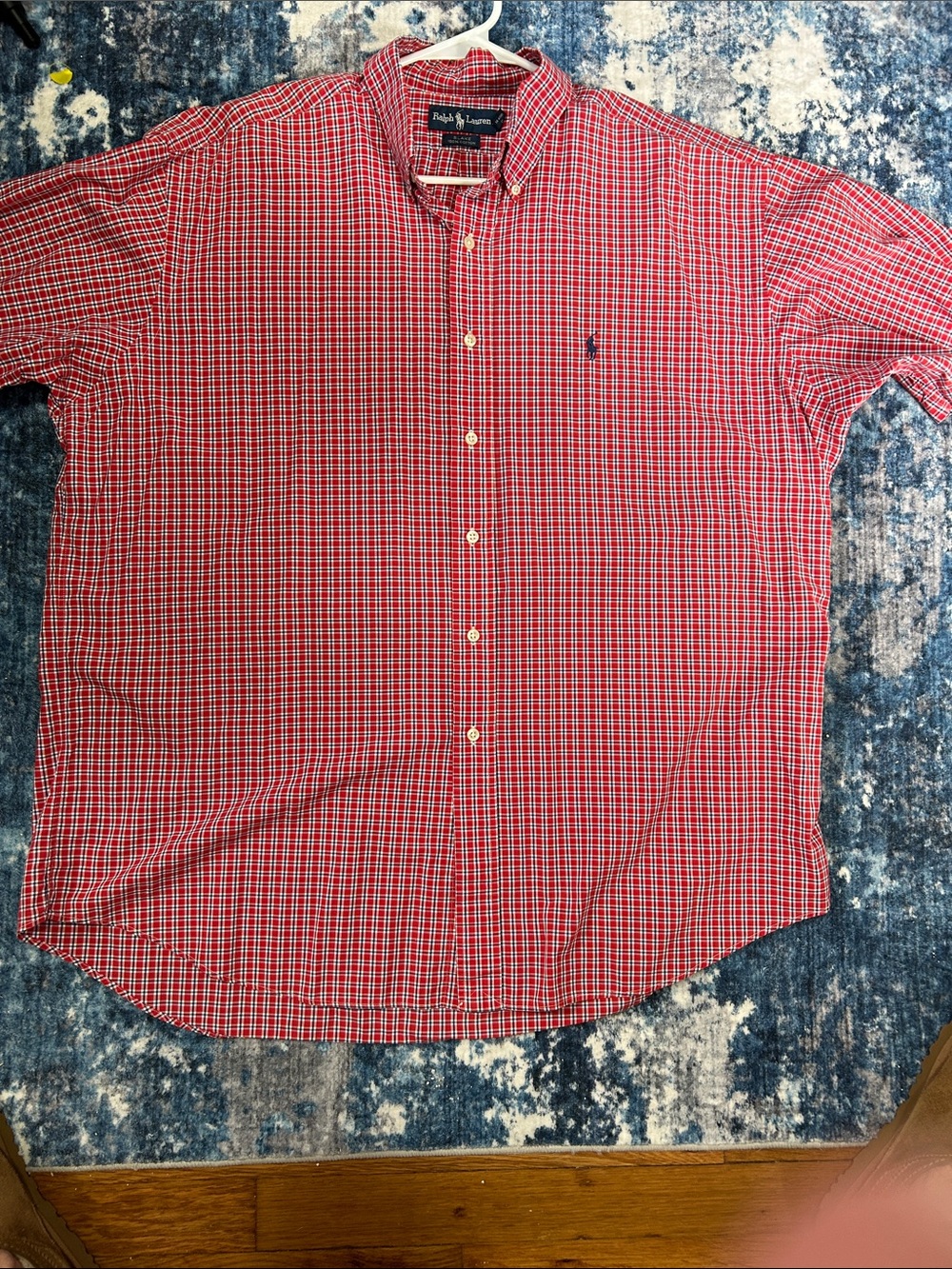 Polo by Ralph Lauren Red Checked Short-Sleeve Button-Down Shirt